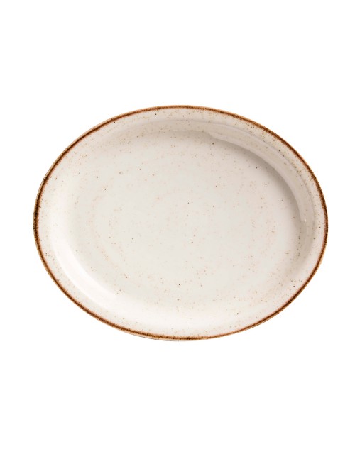 Fuente oval Beige Artisan 29 x 27,5 cm x 12 unidades para bares y restaurantes Corona