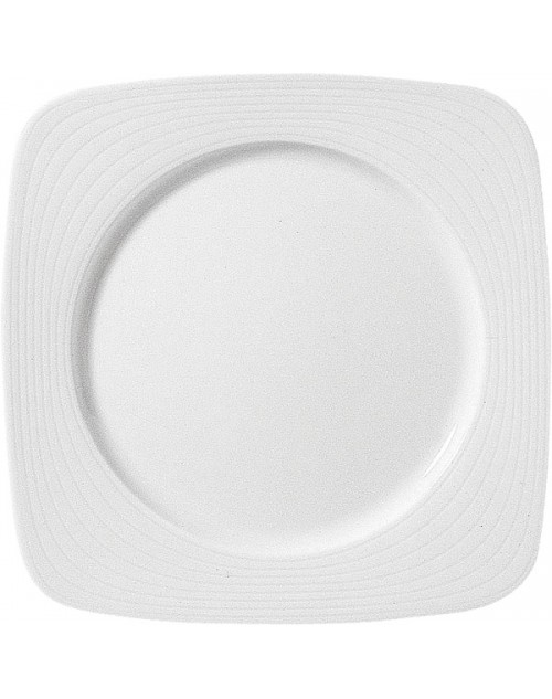 Plato llano serie Arenas Grabado porcelana 20x20 cm 24 unidades para bares y restaurantes Porvasal