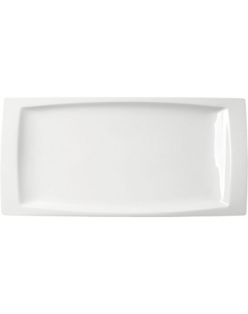 Fuente rectangular serie Gondola porcelana 36x18 cm 6 unidades para bares y restaurantes Porvasal