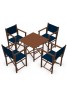  Pack de Sillas y Mesa Menorquinas de Madera Plegables Color Brandy. Conjunto de Mesa y 4 Sillas Menorquinas.