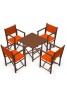  Pack de Sillas y Mesa Menorquinas de Madera Plegables Color Brandy. Conjunto de Mesa y 4 Sillas Menorquinas.