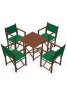  Pack de Sillas y Mesa Menorquinas de Madera Plegables Color Brandy. Conjunto de Mesa y 4 Sillas Menorquinas.