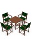  Pack de Sillas y Mesa Menorquinas de Madera Plegables Color Brandy. Conjunto de Mesa y 4 Sillas Menorquinas.