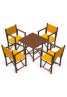  Pack de Sillas y Mesa Menorquinas de Madera Plegables Color Brandy. Conjunto de Mesa y 4 Sillas Menorquinas.