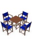  Pack de Sillas y Mesa Menorquinas de Madera Plegables Color Brandy. Conjunto de Mesa y 4 Sillas Menorquinas.