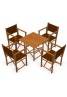 Pack de Sillas y Mesa Menorquinas de Madera Plegables Color Miel. Conjunto de Mesa y 4 Sillas Menorquinas.