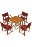 Pack de Sillas y Mesa Menorquinas de Madera Plegables Color Miel. Conjunto de Mesa y 4 Sillas Menorquinas.