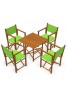 Pack de Sillas y Mesa Menorquinas de Madera Plegables Color Miel. Conjunto de Mesa y 4 Sillas Menorquinas.