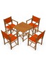 Pack de Sillas y Mesa Menorquinas de Madera Plegables Color Miel. Conjunto de Mesa y 4 Sillas Menorquinas.