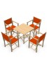 Pack de Sillas y Mesa Menorquinas de Madera Plegables Color Natural. Conjunto de Mesa y 4 Sillas Menorquinas.