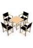 Pack de Sillas y Mesa Menorquinas de Madera Plegables Color Natural. Conjunto de Mesa y 4 Sillas Menorquinas.