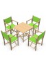 Pack de Sillas y Mesa Menorquinas de Madera Plegables Color Natural. Conjunto de Mesa y 4 Sillas Menorquinas.