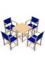 Pack de Sillas y Mesa Menorquinas de Madera Plegables Color Natural. Conjunto de Mesa y 4 Sillas Menorquinas.