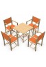 Pack de Sillas y Mesa Menorquinas de Madera Plegables Color Natural. Conjunto de Mesa y 4 Sillas Menorquinas.