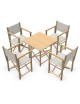 Pack de Sillas y Mesa Menorquinas de Madera Plegables Color Natural. Conjunto de Mesa y 4 Sillas Menorquinas.