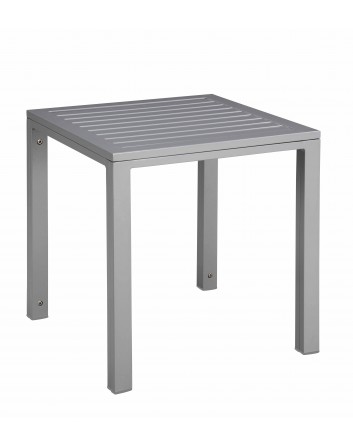 Mesa Cubic Auxiliar Aluminio Pintado Gris Claro Resol Garbar