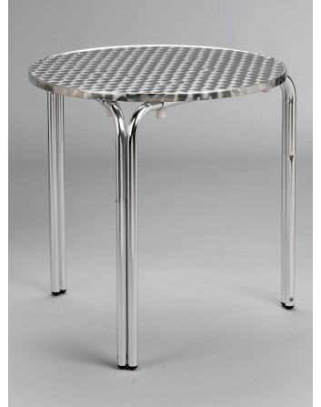 Mesa Aluminio Anodizado Redonda Para Bares y Cafeterías M 381 Muebles Romero