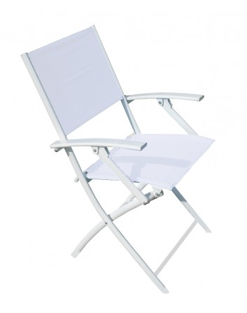 Silla Plegable Fun Con Brazos de Acero y Textilene Para Terrazas Resol x 4 Unidades