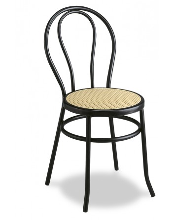 Silla Para Bares y Restaurantes Apilable Tubo Acerado Asiento Rejilla de Plástico M.112 Muebles Romero