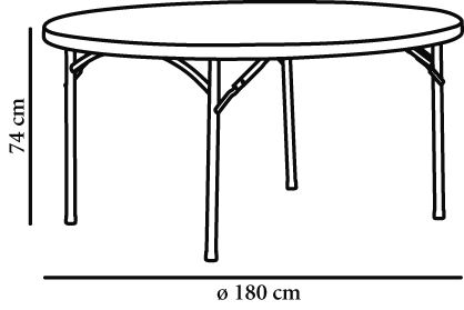 Mesa plegable plastica redonda 180 x 74